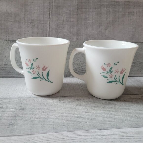 Vintage Corning Ware Corelle Rosemary Coffee/Tea Cups  Set of 2 - Picture 1 of 4